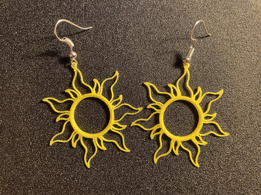 soleil boucles d'oreilles by maximevirgilio mode modèles boucle d'oreille bijoux accessoires heure d'été 3d print model - Mito3D