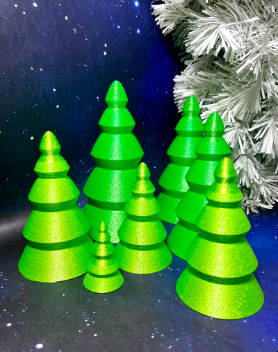 scalable led christmas trees by 3dimension customs household decor tree decoration decorations xmas x-mas holiday tea light 2023 village 3d print model - Mito3D