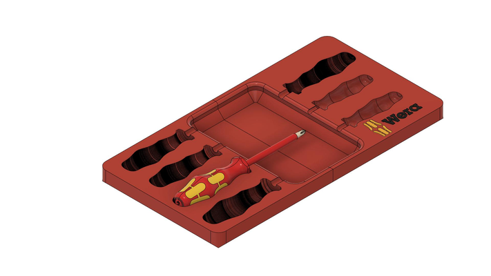 wera isolado chave fenda conjunto caixa ferramentas organizador by luke shafer3417 ferramentas organizadores ferramenta caixa elétrico 3d print model - Mito3D