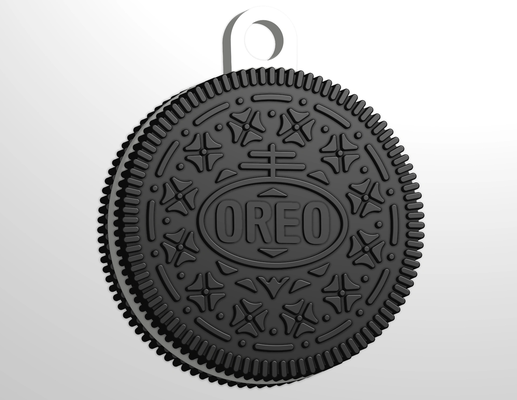 or eo nament - oreo ornament keychain by turtletech creations household decor nabisco cookie christmas holiday 3d print model - Mito3D