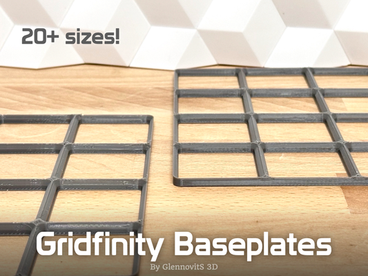 grillefinity plaque base rapide impression léger version filament by glennovits 3d outils organisateurs grille facile vite pratique espace rangement organisateur organiser outil utile système stockage pack collection 3d print model - Mito3D