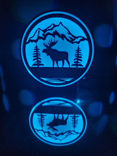 moose light box led lamp by picture it household decor lightbox outdoor wildlife hunting nature 3d print model - Mito3D