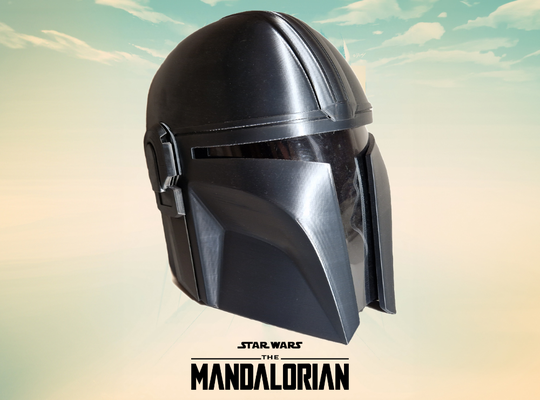 mandaloriano capacete v2 suporte remixado by nyx nk adereços cosplays máscaras capacetes guerra estrelas mando estrondo djarin amarelo disney cosplay 3d print model - Mito3D