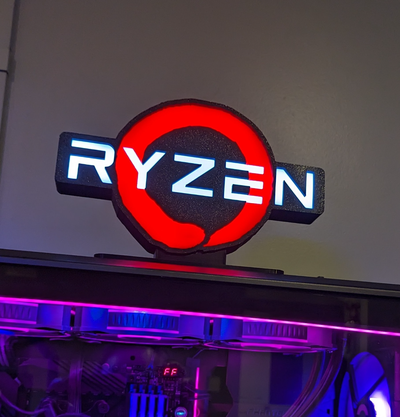 amd ryzen led afficher boite lumière 3d plaque frontale by dakjones82 art modèles 3d print model - Mito3D