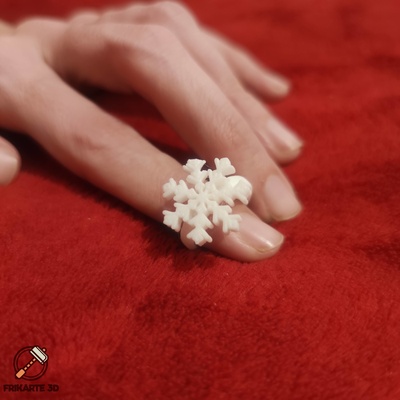 snowflake ring by frikarte3d fashion models christmas snowflakering christmasring 3d print model - Mito3D