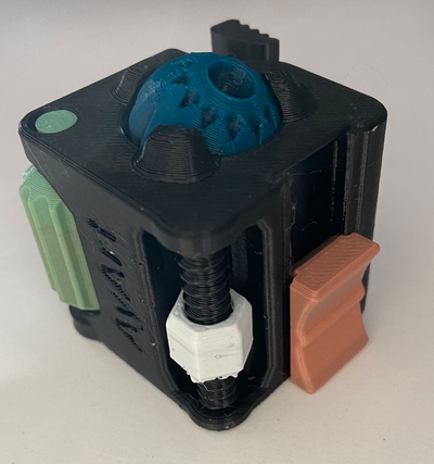multicube by ay art toys & games fidget cube print in place mechanical toy gimmick printinplace print-in-place 3d print model - Mito3D