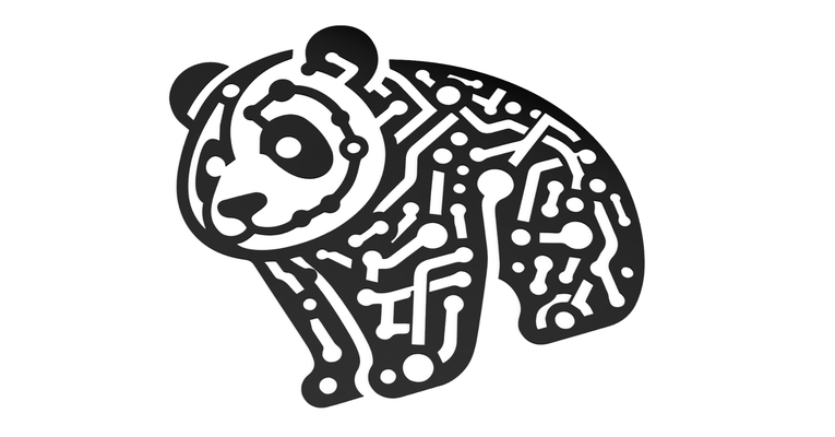 birbirine bağlı panda by david sarılma ev halkı dekor 2d 2dart sanat 3d print model - Mito3D