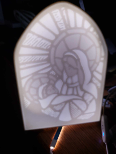 navidad natividad caja ligera by bollos pegajosos arte señales logos manchado vaso escena 3d print model - Mito3D