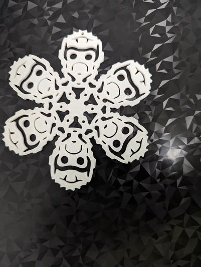 star lord guardians of galaxy snowflake ornament by papa emeritus iv art 2d starlord christmas 2023 holiday decoration season contest 3d print model - Mito3D
