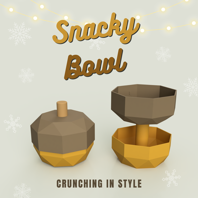 snacky bowl - crunching in style by michelem household festivities christmas nuts peanuts lowpoly winter crunch snack decorative decor home festive clean chestnut 3d print model - Mito3D