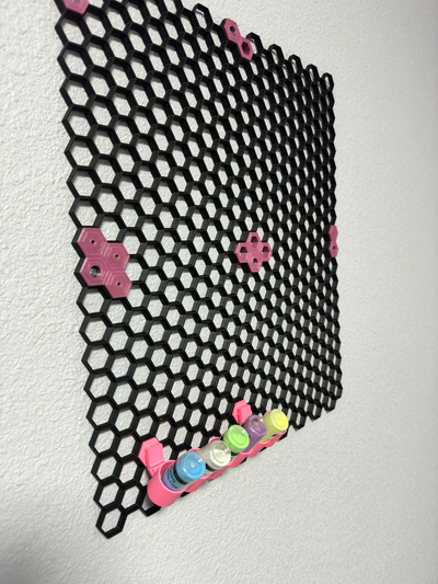 honeycomb storage wall complete edition remixed by justin yu tools organizers hsw 3d print model - Mito3D