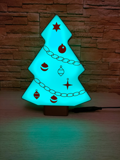 noël arbre led rvb lampe by dga3dp ménage décor 2023 décoration décorations art 3d print model - Mito3D