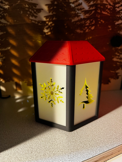 christmas house - tealight by dedan83 household decor snowflake reindeer star lightning santa merrychristmas santaclaus dears cold tree tea deer december 3d print model - Mito3D