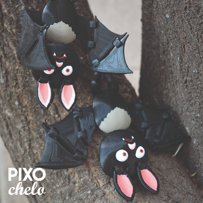 murcielago flexible murcy halloween by pixochelo toys & games flexi noche night bat sin soporte no support needed fly 3d print model - Mito3D