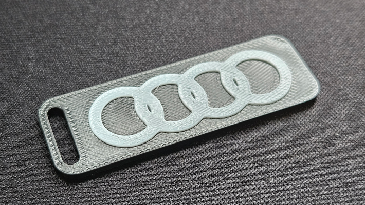 audi keychain - ams painted by thebaseddoge fashion models quattro car tag keytag 3d print model - Mito3D