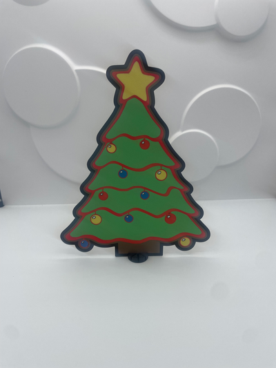 christmas tree placard by tracksthreed toys & games characters wall ams coaster 3d print model - Mito3D