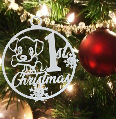 welpen weihnachten by mürrisch ol tierarzt drucken haushalt dekor hündchen 1st ornament ornamente 3d print model - Mito3D