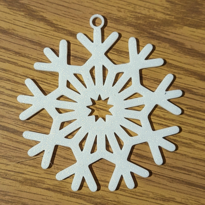 snowflake ornament 4 fast print 20 mins by omegapoint art 2d christmas 3d print model - Mito3D