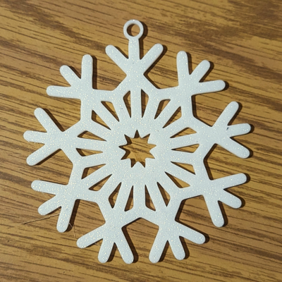 fiocco neve ornamento 4 veloce stampa 20 min by punto omega arte 2d natale 3d print model - Mito3D