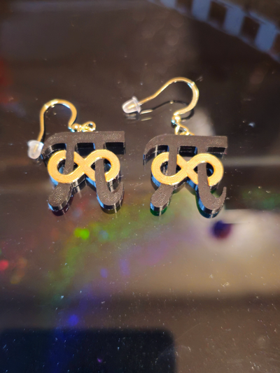 pi infinity earrings by eier1188 fashion jewelry earring math 3d print model - Mito3D