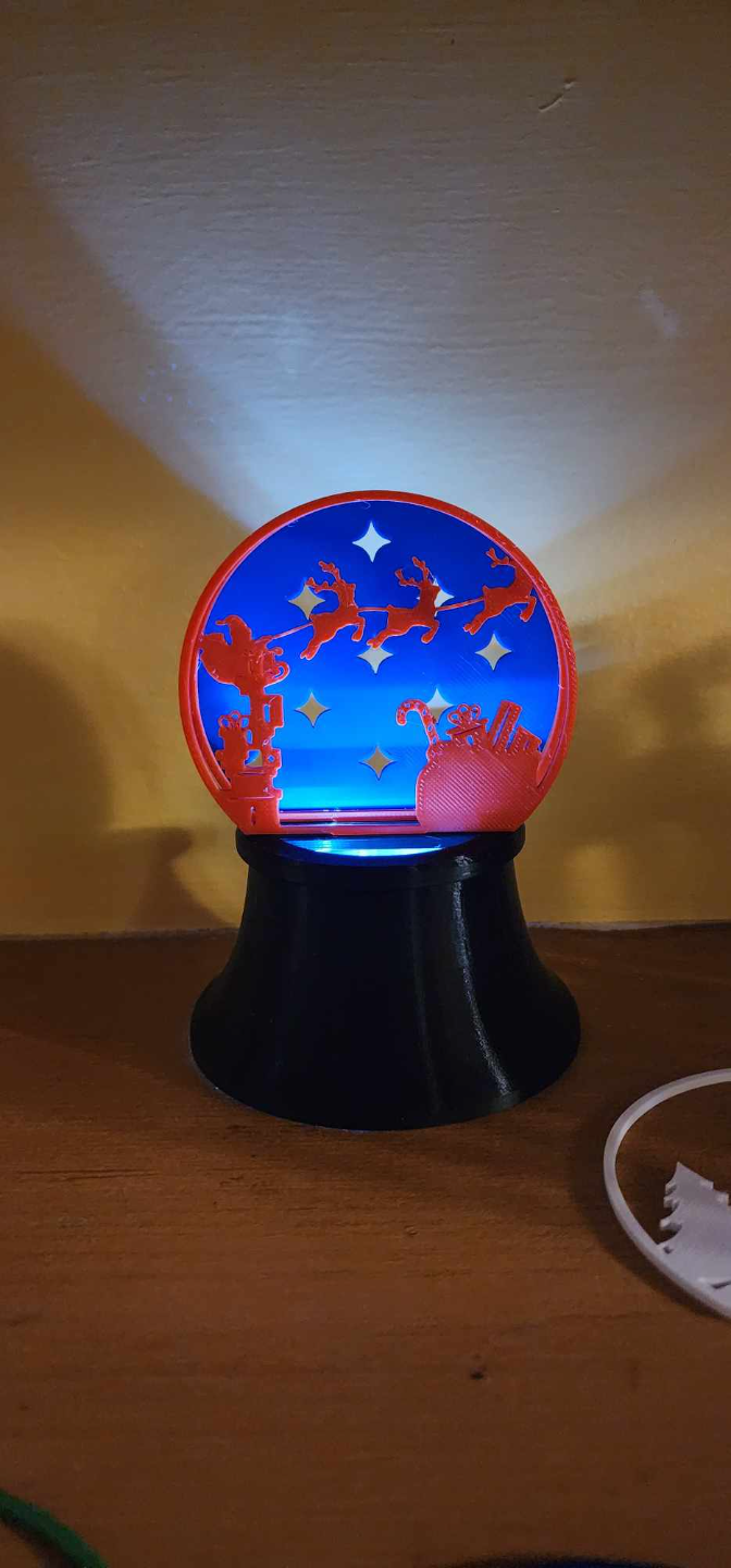 illuminato neve globo costruire proprio by tridimensionalità stamperie domestico festività snowglobe luci guidato vacanza natale christmas2023 arredamento lampada 3D print model - Mito3D