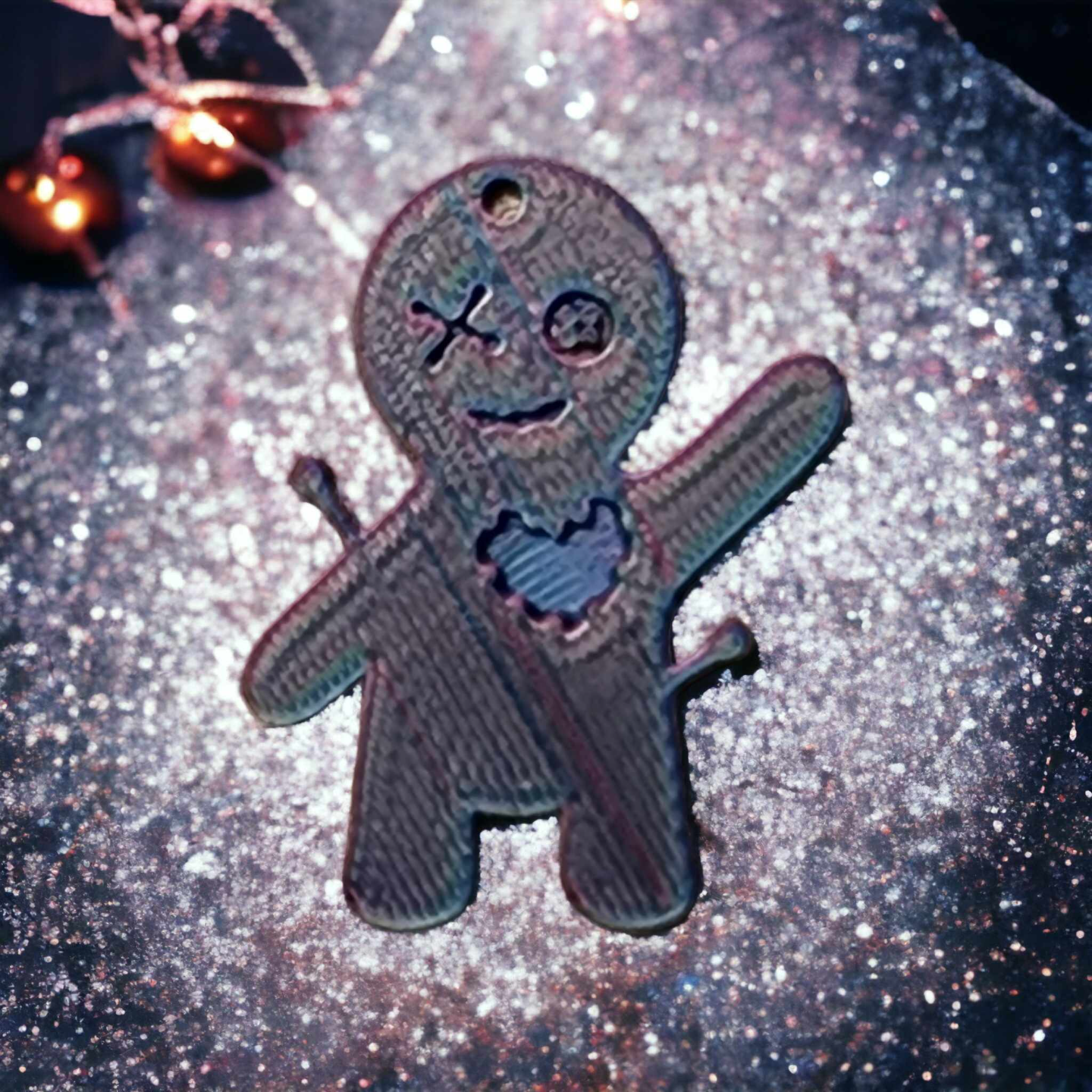 gingerbread voo doo man by ouijawitch fashion jewelry keyring earring keychain voodoo doll cute christmas ornament 3D print model - Mito3D