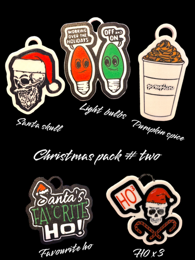 christmas keychain pack 2 by infinity 3d prints art signs & logos key chain accessory santa spirt ho elf 3d print model - Mito3D