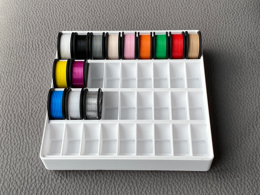 gridfinity - 36x mini filament spool swatches box by angrypearl tools organizers organizer swatch display 3d print model - Mito3D