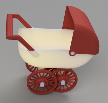 dollhouse stroller 1 12 by ldvco miniatures accessory dollhouseminitures doll play toy miniature 3d print model - Mito3D