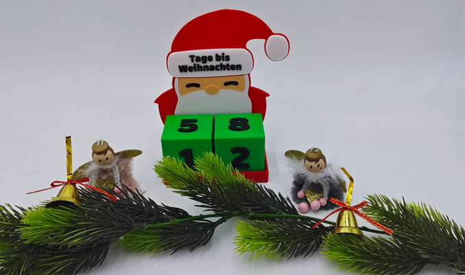 tage weihnachten calendario dias navidad by make3dtc casa decoración decoraciones navidad 2023 xmax papa noel claus cláusula sombrero papá adviento arte 3d print model - Mito3D