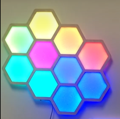 wled hexagon by jwaldman4 kunst modelle led laser hexakombe 3d print model - Mito3D