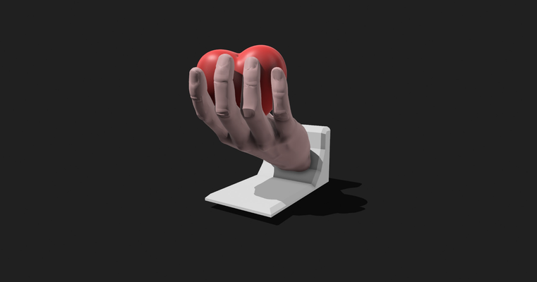 mão segurando coração v3 by tiro sorte casa decoração amar namorados presente escultura 3d print model - Mito3D