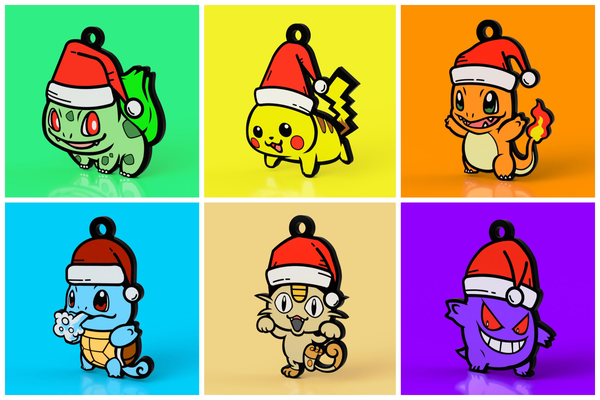 free pokemon meowth x christmas key chain by me studio art 2d keychain 3d print model - Mito3D