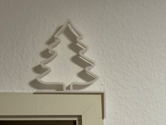 puerta navidad árbol by lacsap3d casa decoración deko pared arte fácil imprimir 3d print model - Mito3D