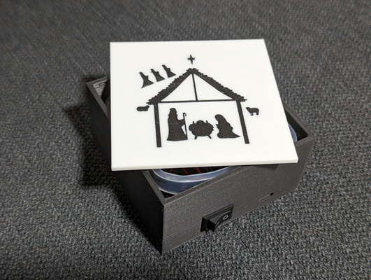 hot swap caja ligera natividad escena placa frontal by 3dnow pt casa decoración ornamento navidad ligero lámpara led lámpara led luminaria 3d print model - Mito3D