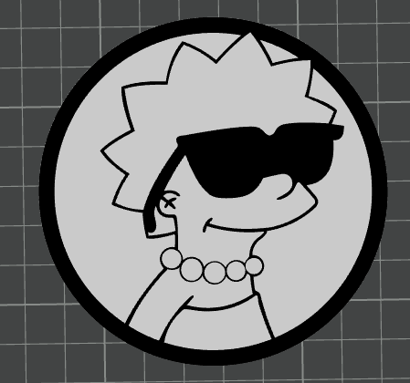 lisa simpson - ams ready by ben art 2d multicolour springfield 3D print model - Mito3D