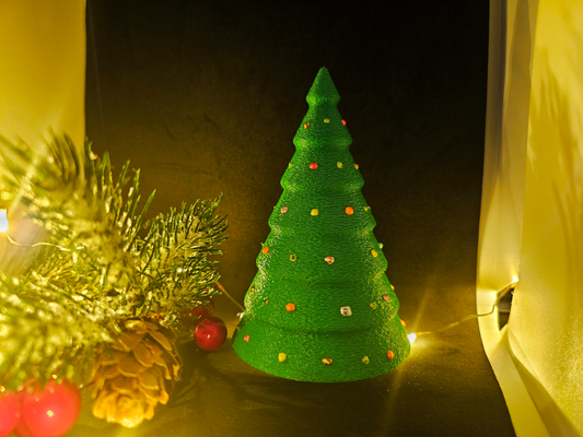 fuzzy diy christmas tree - no support by danshti household decor advent holiday ornament decoration 3d print model - Mito3D