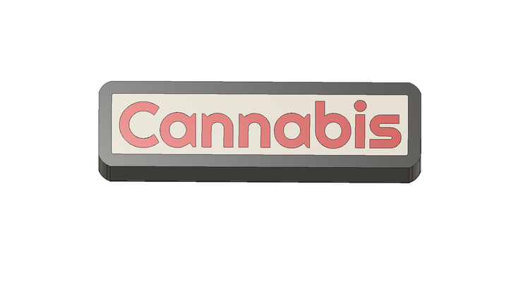 cannabis texte led signe by précision imprimerie art panneaux logos marijuana lampe 3d print model - Mito3D