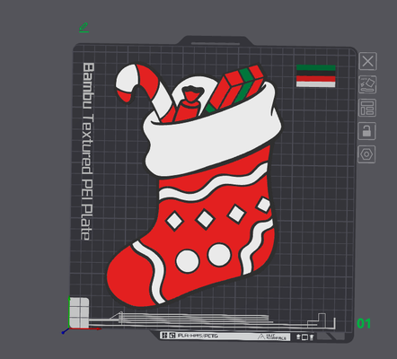 christmas sock gifts by rockman art 2d 2023 deccoration deco decor decoration decorations 3d print model - Mito3D