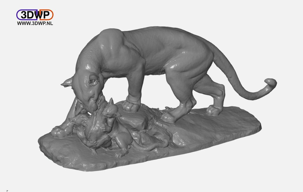 panther skulptur 3d scan by 3dwp nl kunst skulpturen 3dscan tier katze museum oliverlaric statue 3D print model - Mito3D