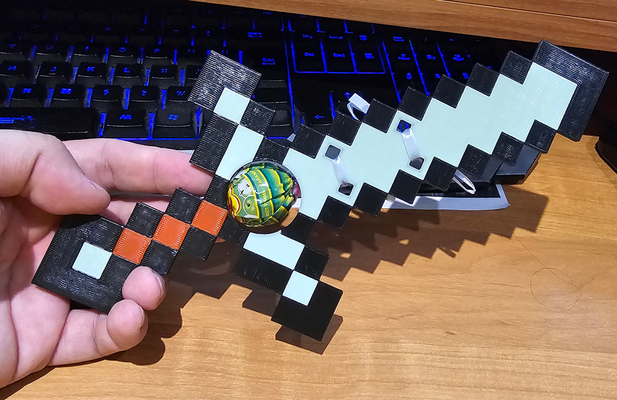 minecraft sword chupa chups lollipop holder christmas by emashi props & cosplays replica weapon minecraftsword chupachups gift 3d print model - Mito3D