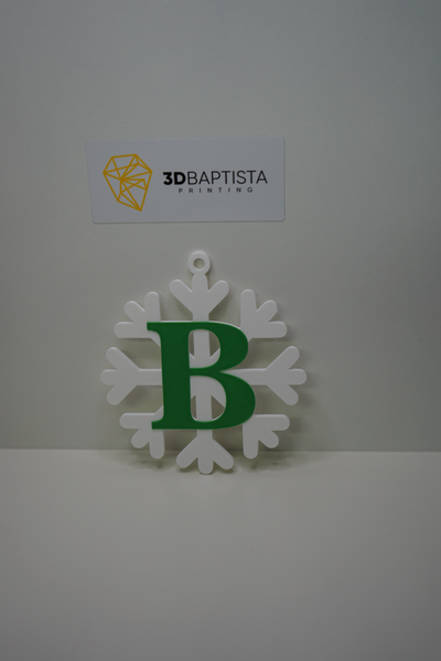 snowflake letter b by 3d baptista printing household decor christmas 3d print model - Mito3D