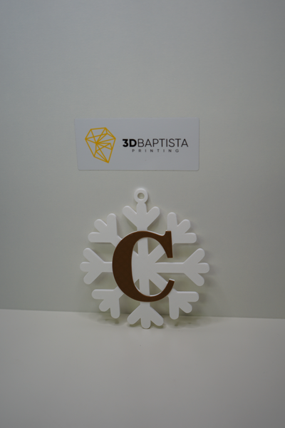 kar tanesi mektup c by 3d vaftizci baskı ev halkı dekor 3d print model - Mito3D