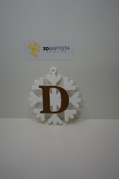 snowflake letter d by 3d baptista printing household decor christmas 3d print model - Mito3D