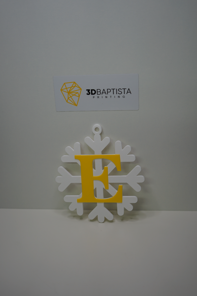 snowflake letter e by 3d baptista printing household decor christmas 3d print model - Mito3D
