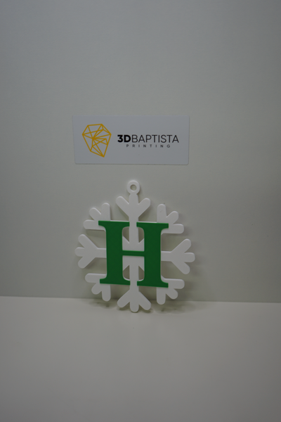 snowflake letter h by 3d baptista printing household decor christmas 3d print model - Mito3D