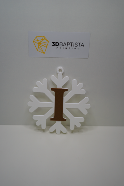 snowflake letter i by 3d baptista printing household decor christmas 3d print model - Mito3D