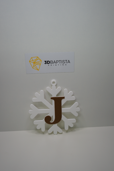 snowflake letter j by 3d baptista printing household decor christmas 3d print model - Mito3D