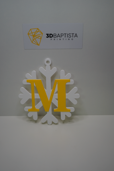 snowflake letter m by 3d baptista printing household decor christmas 3d print model - Mito3D