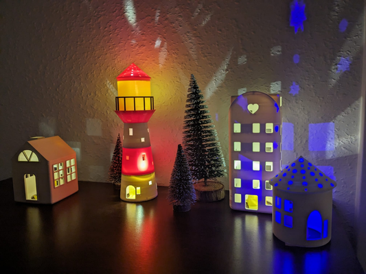 christmas series lighthouse by g w household festivities christmast decorations 2023 xmas decor x'mas light led ledcandle candle pixielight no ams multi color decoration deco support needed nosupport nosupportneeded nosupports supports print no-support colour printing tea tealight holder tealightcandle tealightcandleholder lightholder noel weihnachtsbaum weihnachtsdeko weihnachtskugel weihnachtsdekoration leuchtturm 3d print model - Mito3D